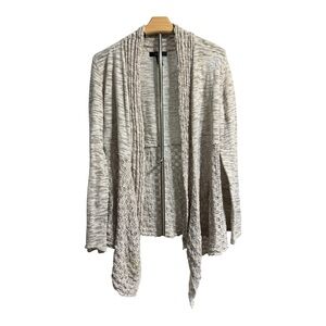 Style & Co Heathered Open Knit Heathered Cardigan Bell Sleeves Sz Large